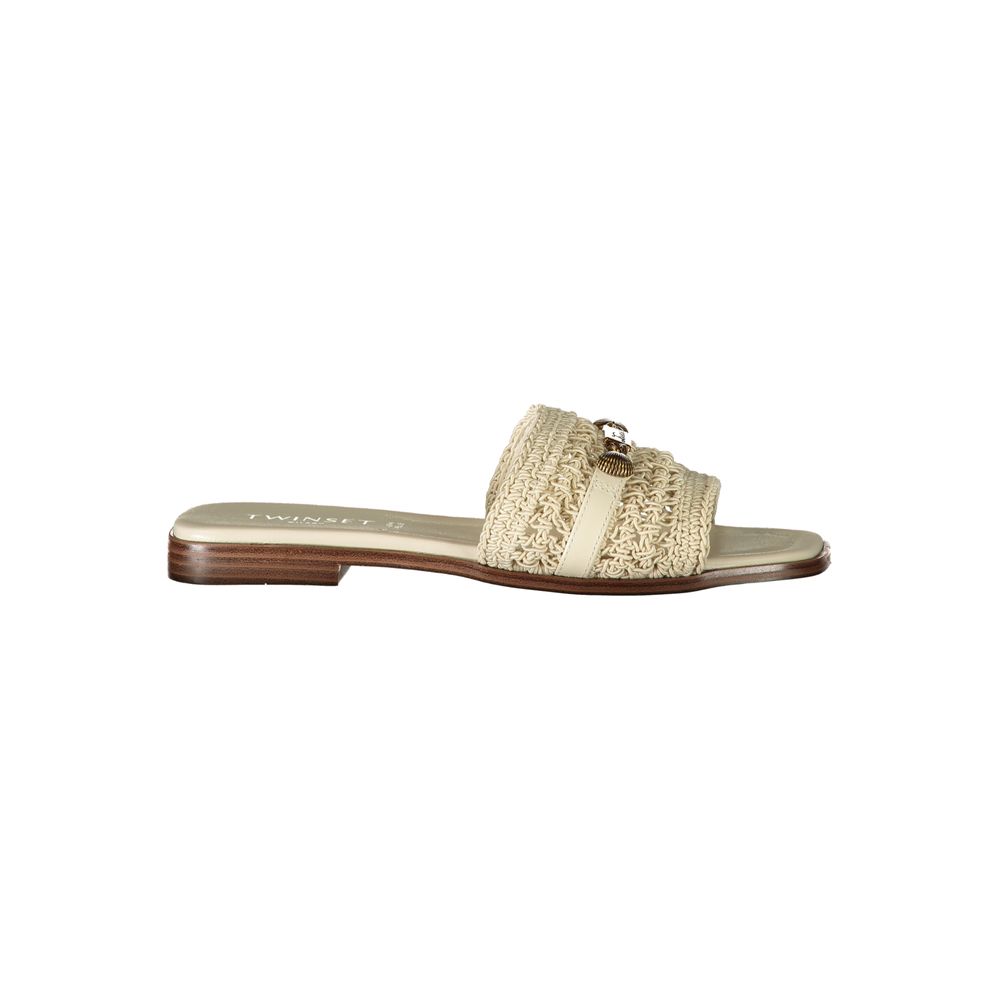 Twinset Beige Leather Women's Sandal Twinset
