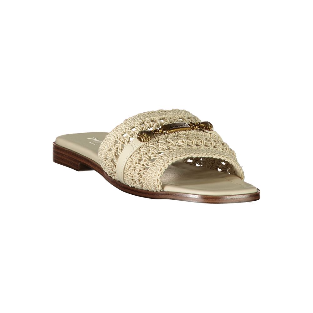 Twinset Beige Leather Women's Sandal Twinset