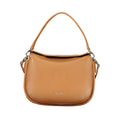 Mario Valentino Brown Polyurethane Women's Bag with Removable Shoulder Strap