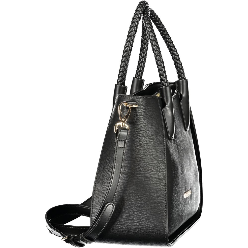 Mario Valentino Nero Poliuretano Women's Bag with Adjustable Shoulder Strap