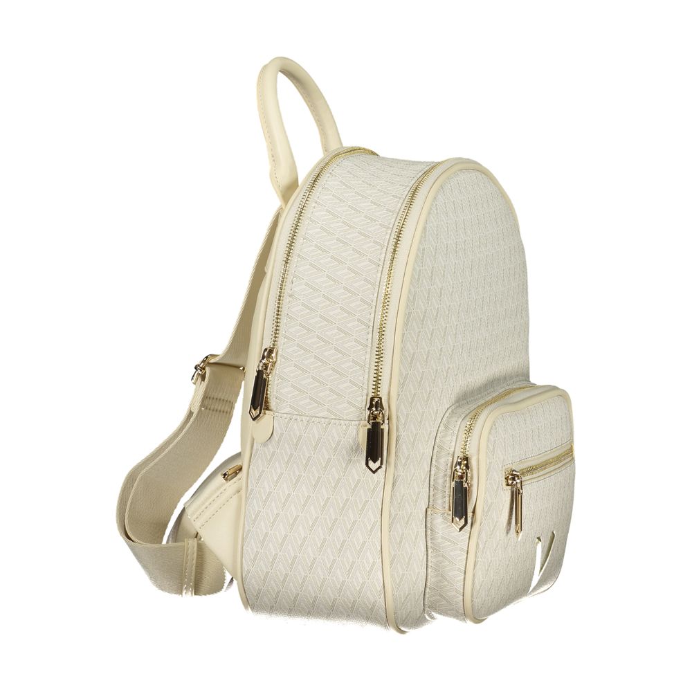 Mario Valentino Beige Polyurethane Women's Backpack with Adjustable Straps Mario Valentino