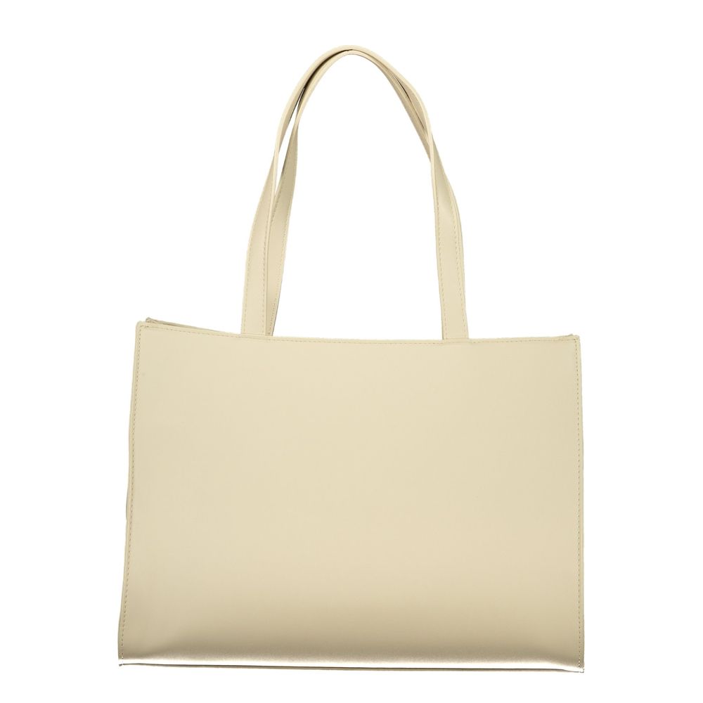 Mario Valentino Beige Polyurethane Womens Bag With Multiple Pockets
