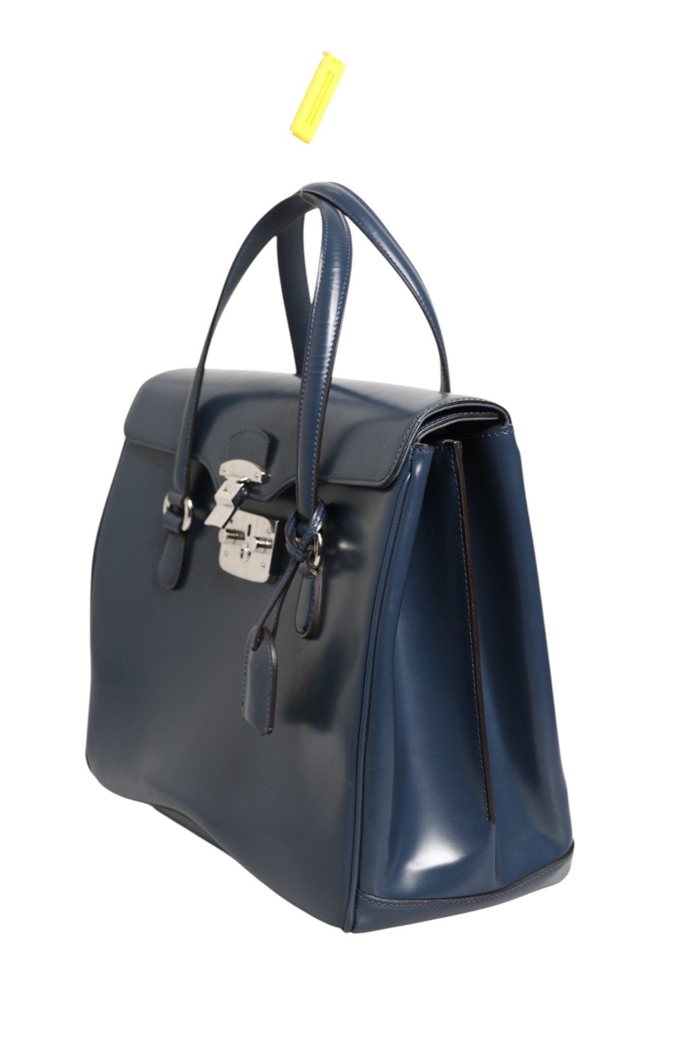 Gucci Blue Smooth Leather Lady Lock Shouler Bag