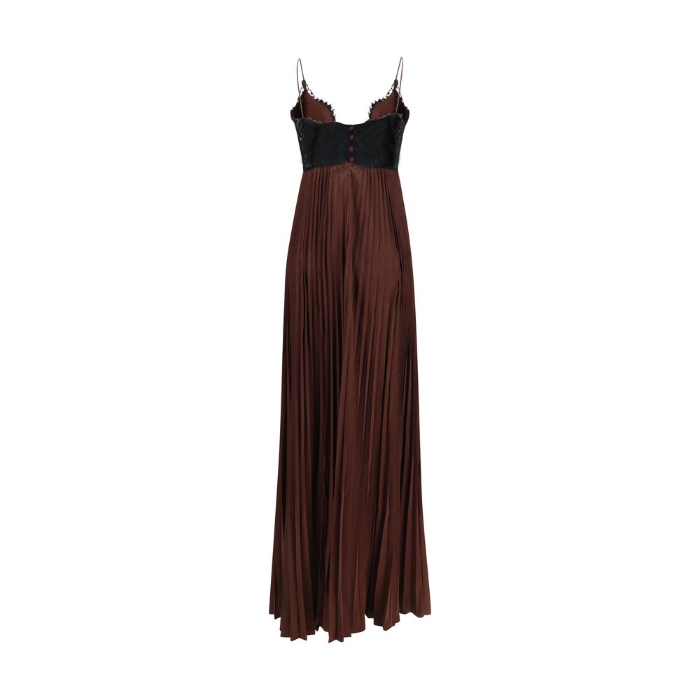 Self-Portrait Brown Polyester Casual Dress