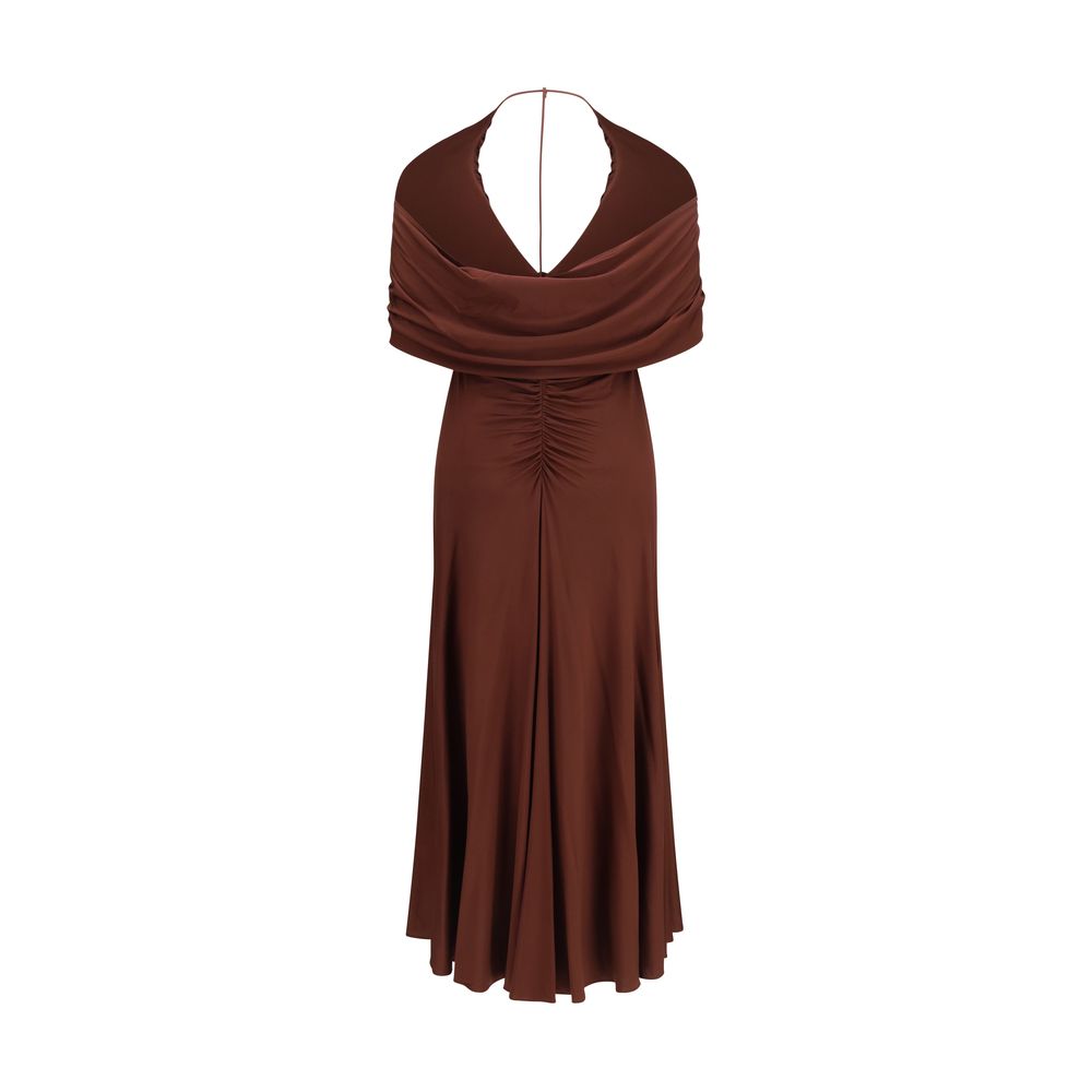 Self-Portrait Brown Viscose Casual Dress