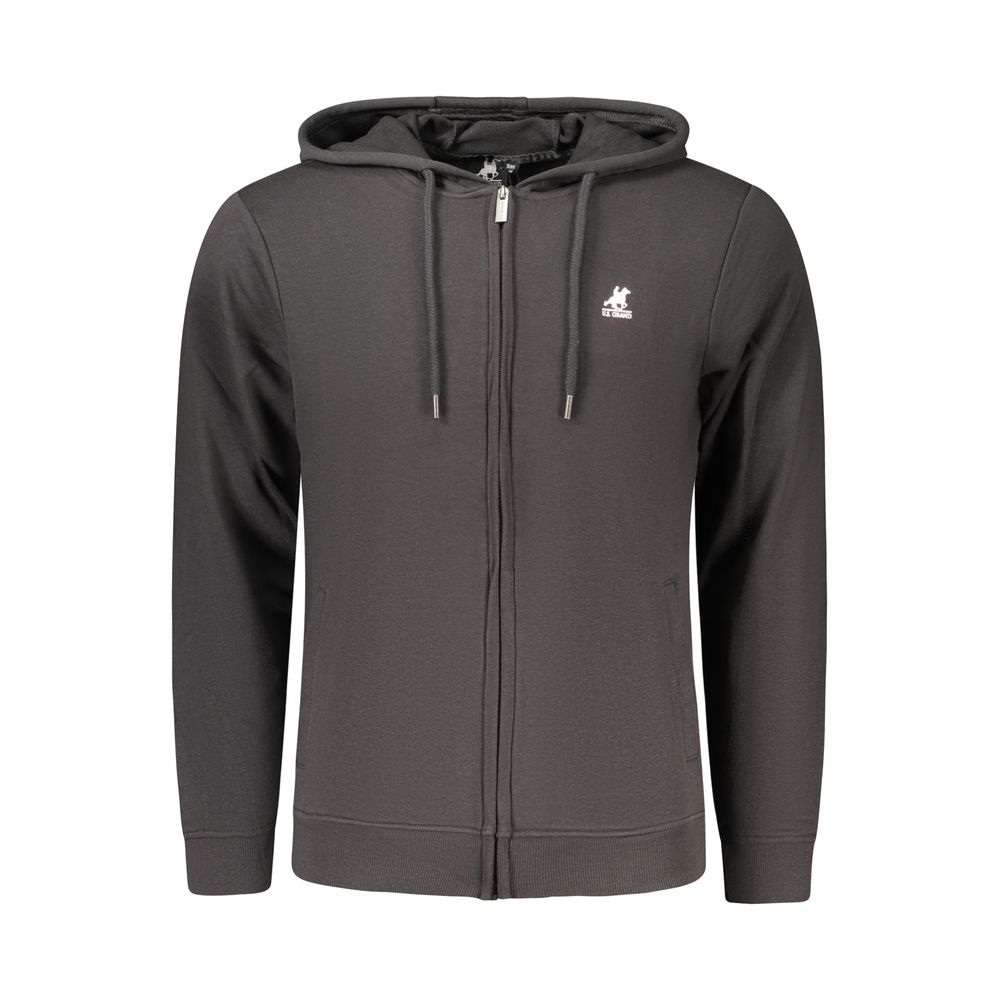 U.S. Grand Polo Black Cotton Men's Hoodie