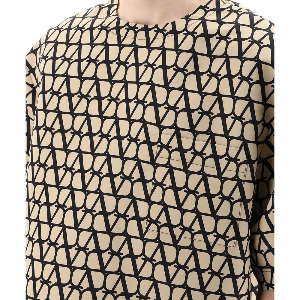 Valentino Garavani Brown Silk T-Shirt Valentino Garavani