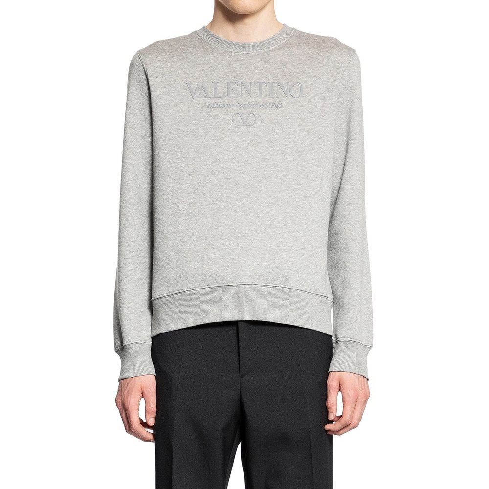Valentino Garavani Gray Cotton Sweatshirt