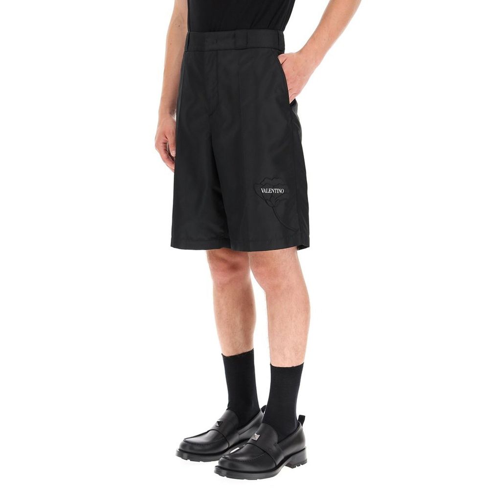 Valentino Garavani Black Nylon Bermuda Shorts