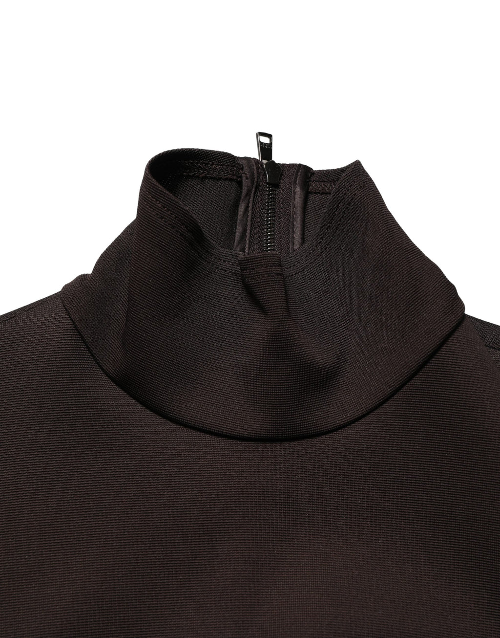 Dolce & Gabbana Brown Turtleneck Jersey Long Maxi Dress