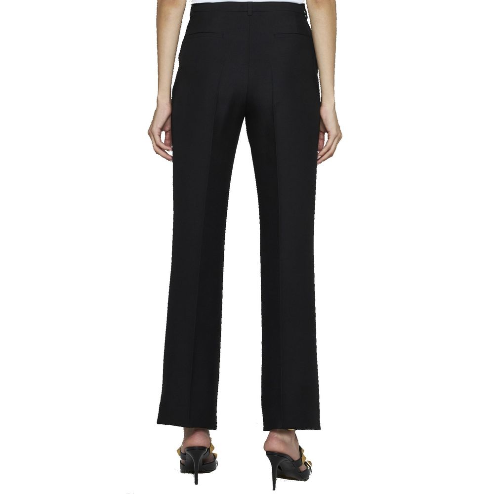 Valentino Garavani Black Silk Flared Pants