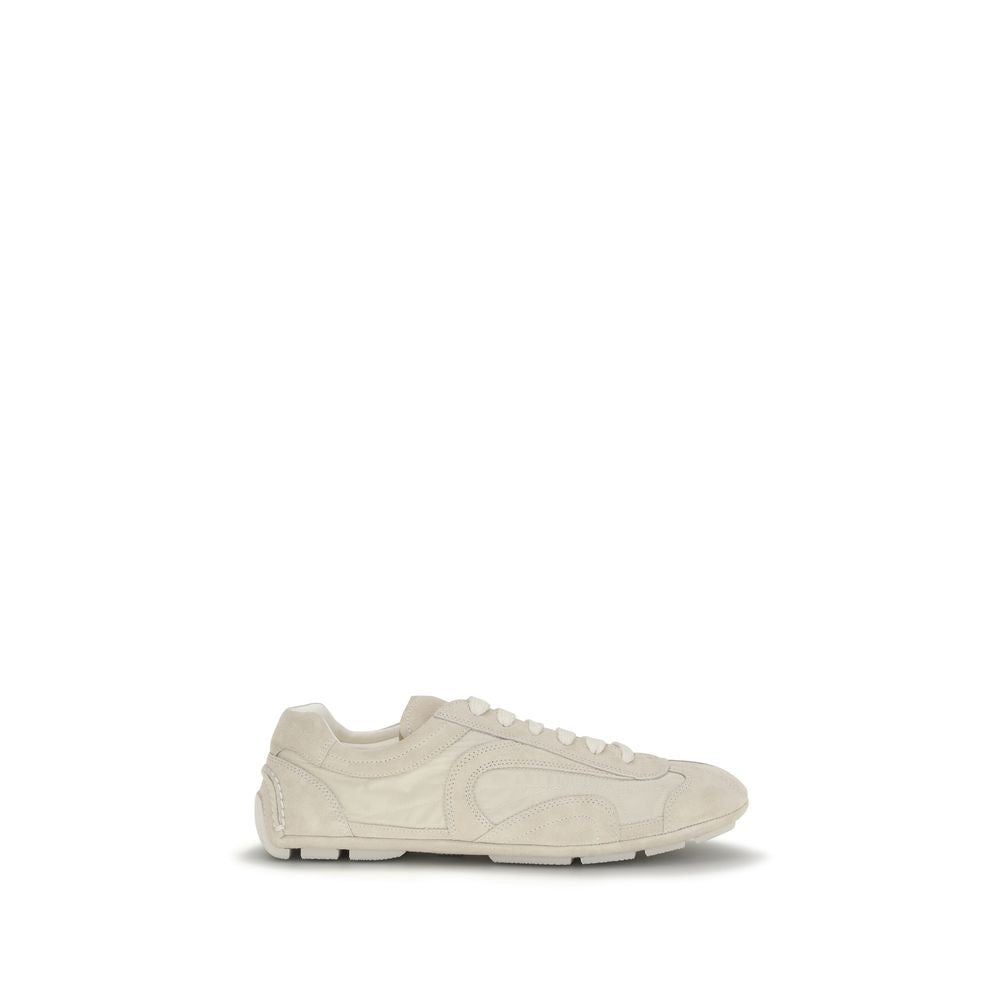 Prada Beige Calf Leather Bos Taurus Sneakers