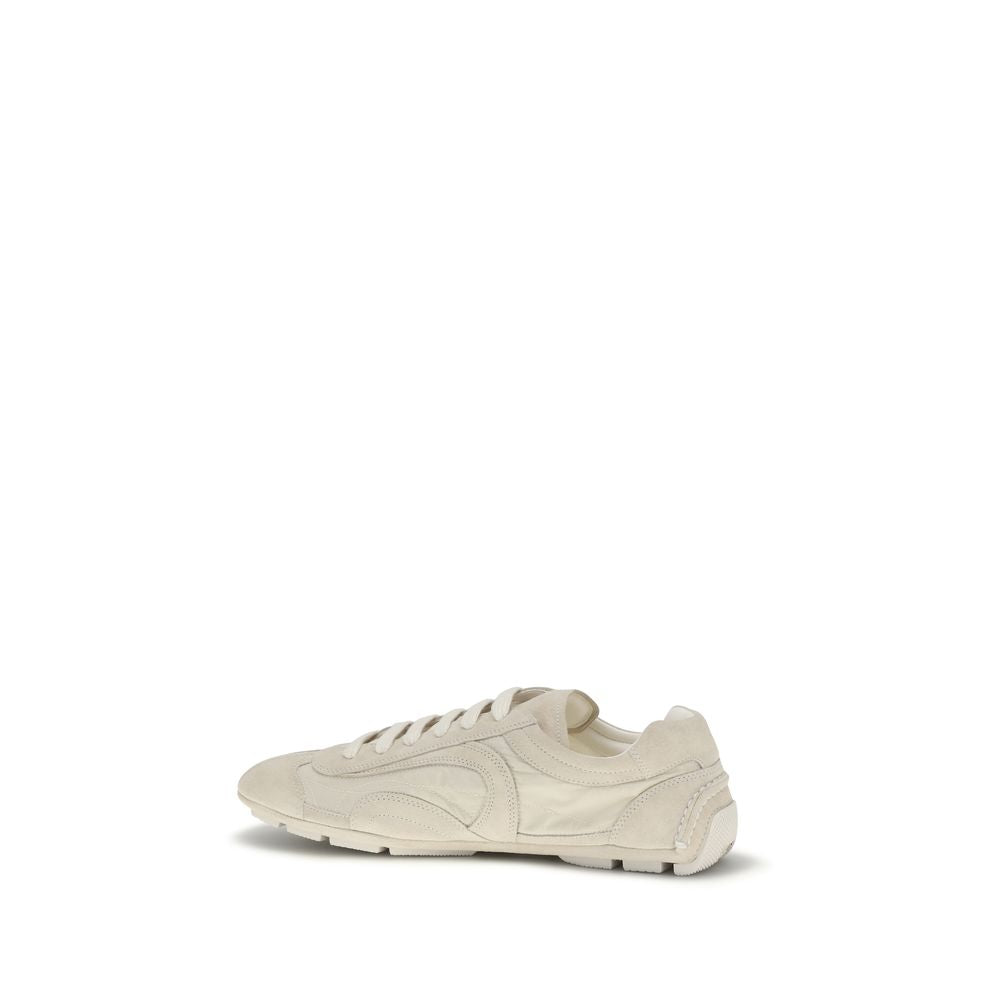 Prada Beige Calf Leather Bos Taurus Sneakers