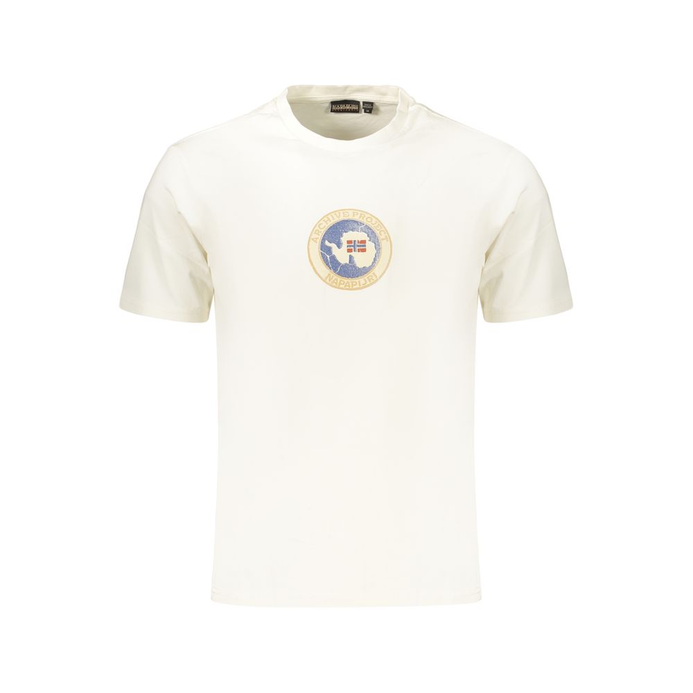 Napapijri White Cotton Men's T-Shirt
