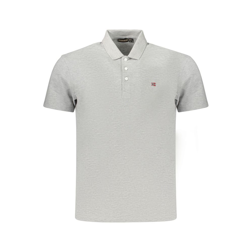 Napapijri Gray Cotton Men's Polo Shirt