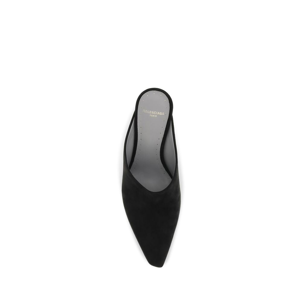 Balenciaga Black Suede Leather Mules