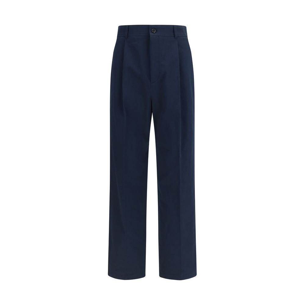 Valentino Garavani Blue Cotton Casual Pants