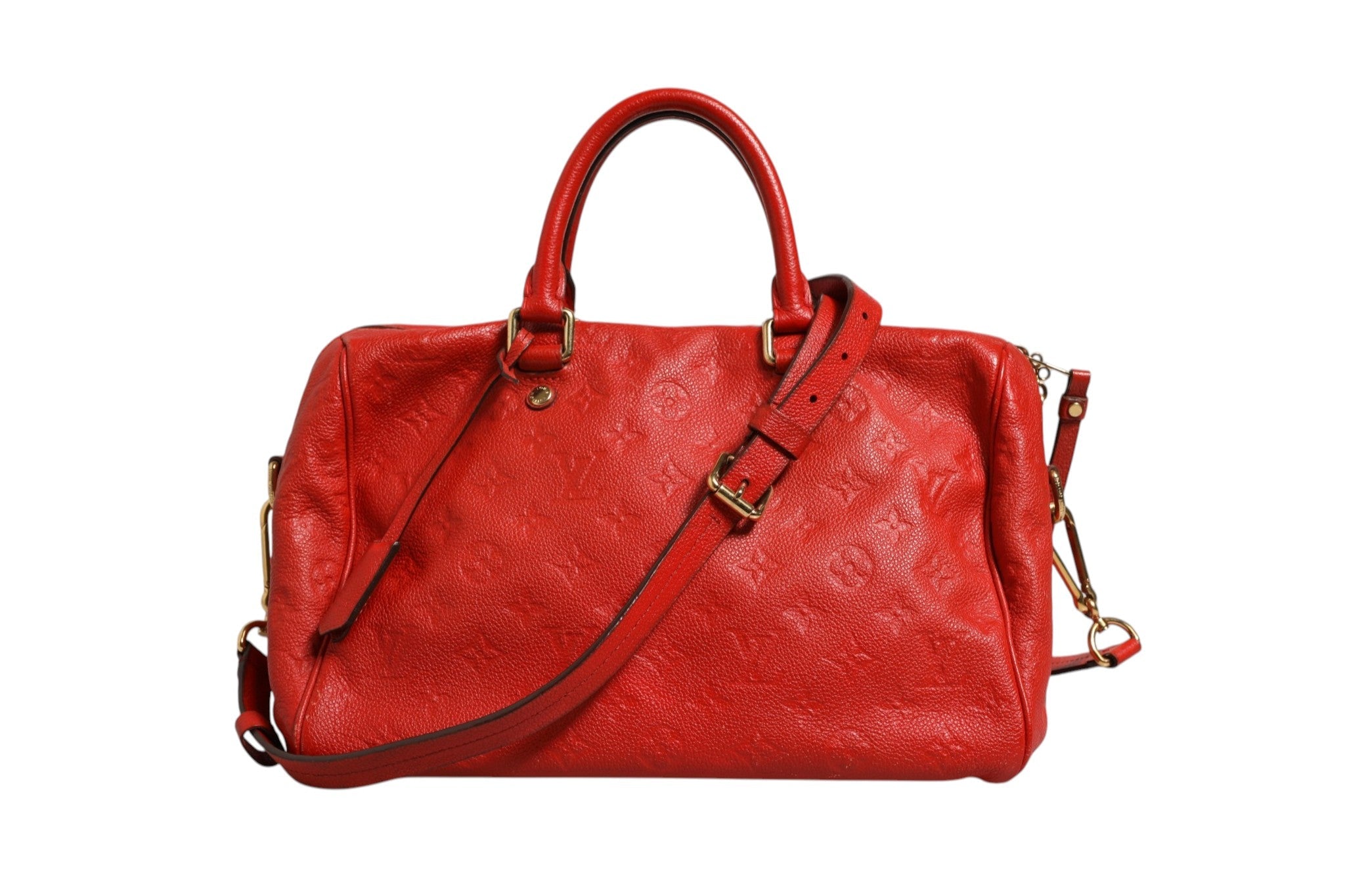 Louis Vuitton Red Monogram Empreinte Speedy Bandouliere 30