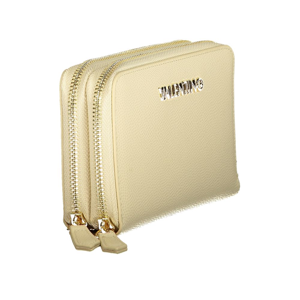 Mario Valentino Beige Polyurethane Women's Wallet with Coin Purse and Card Spaces Mario Valentino