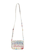 Balenciaga White Graffiti Print Leather Mini City Handbag