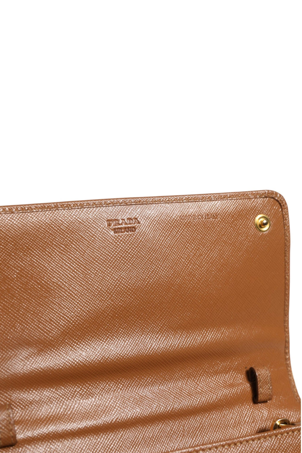 Prada Brown and Gold Wallet Strap