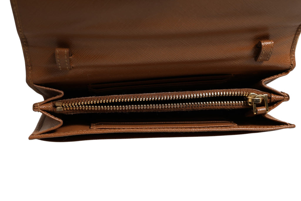Prada Brown and Gold Wallet Strap