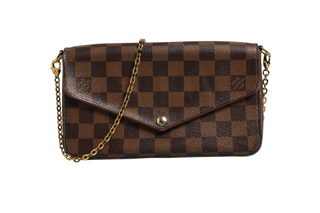Louis Vuitton Damier Ebene Pochette Felice Chain Wallet
