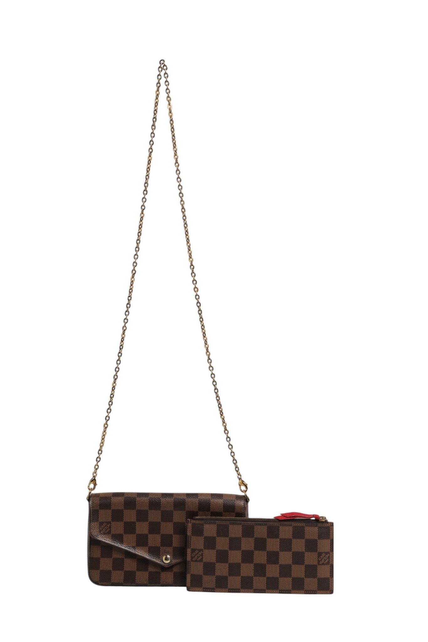 Louis Vuitton Damier Ebene Pochette Felice Chain Wallet