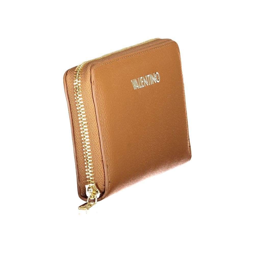 Mario Valentino Brown Polyurethane Women Wallet with Zip Closure