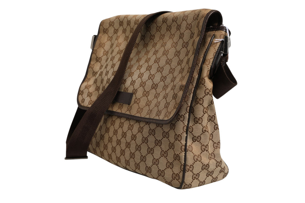 Gucci GG Canvas Flap Messenger Bag