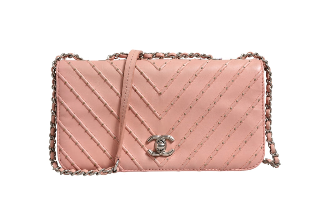 Chanel Small Classic Double Flap Bag Light Pink Chevron