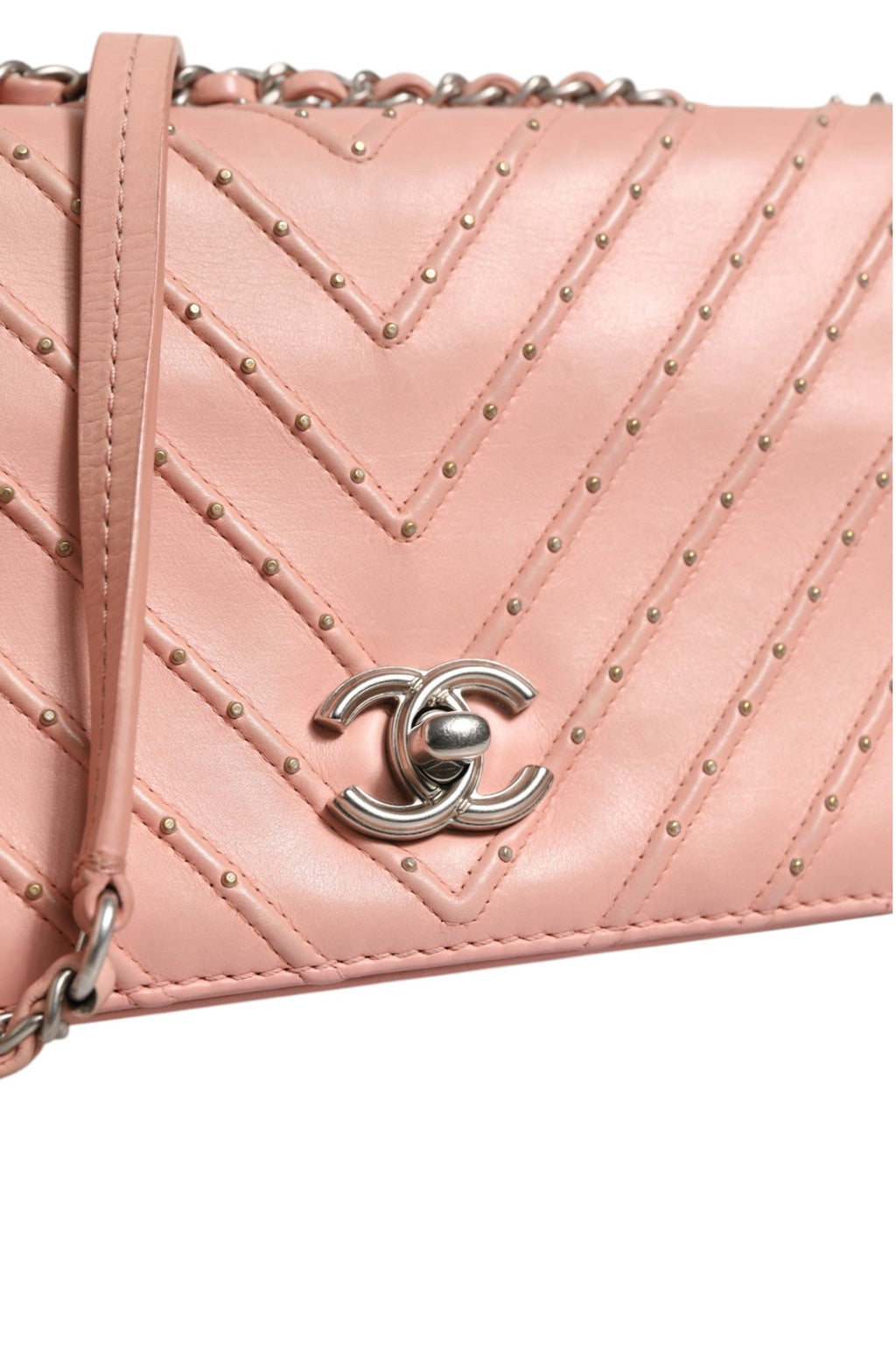 Chanel Small Classic Double Flap Bag Light Pink Chevron