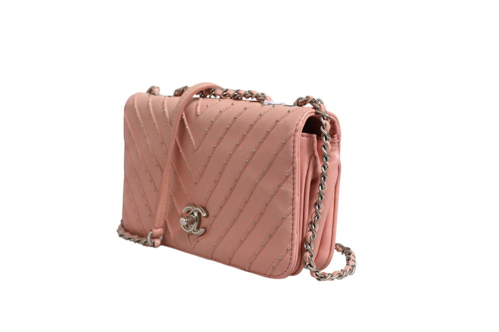 Chanel Small Classic Double Flap Bag Light Pink Chevron