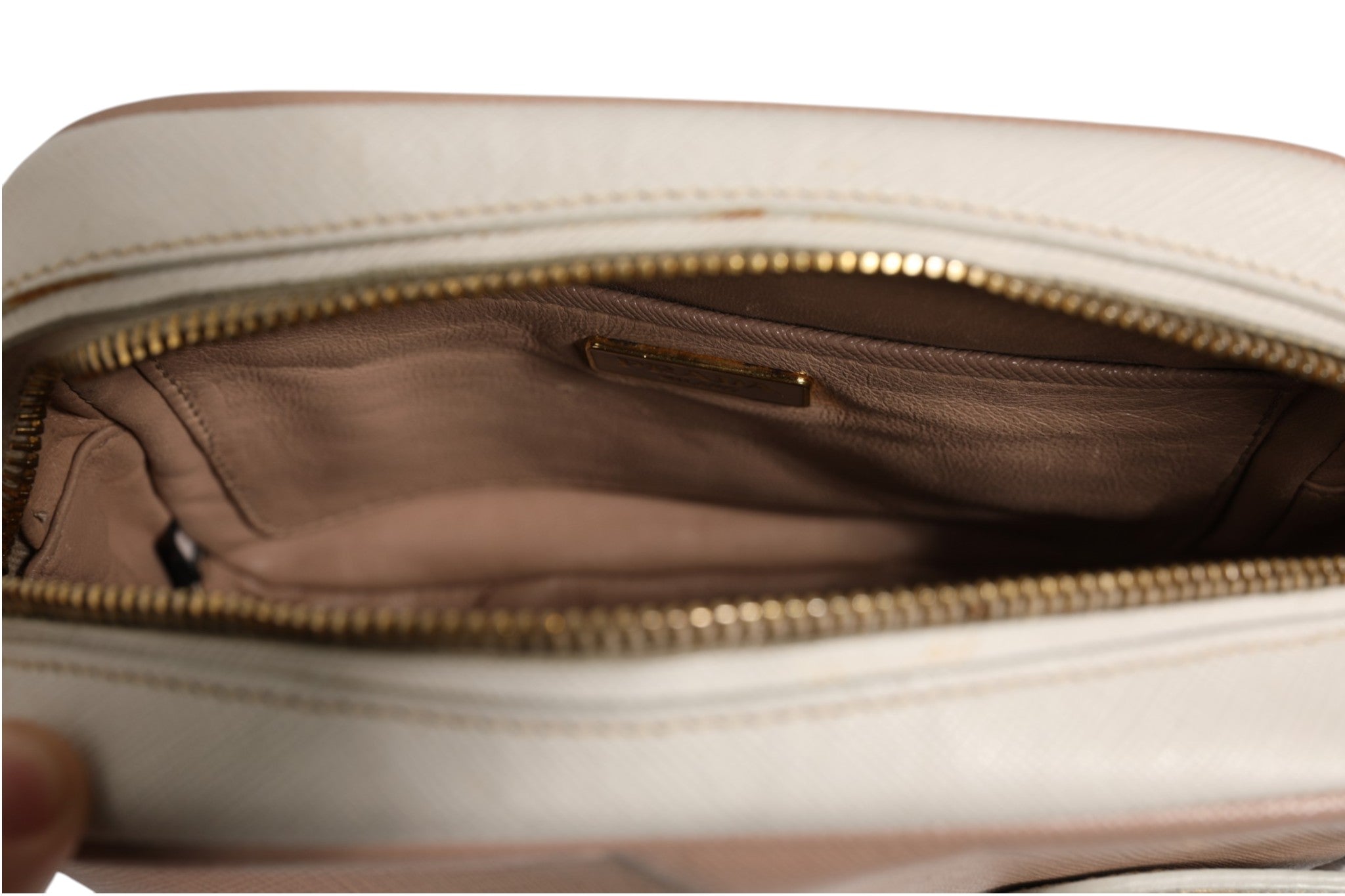 Prada Clay Gray Small Leather Shoulder Bag
