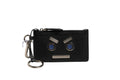 Fendi Vitello Liberty Studded Coin Pouch Key Case Ardesia