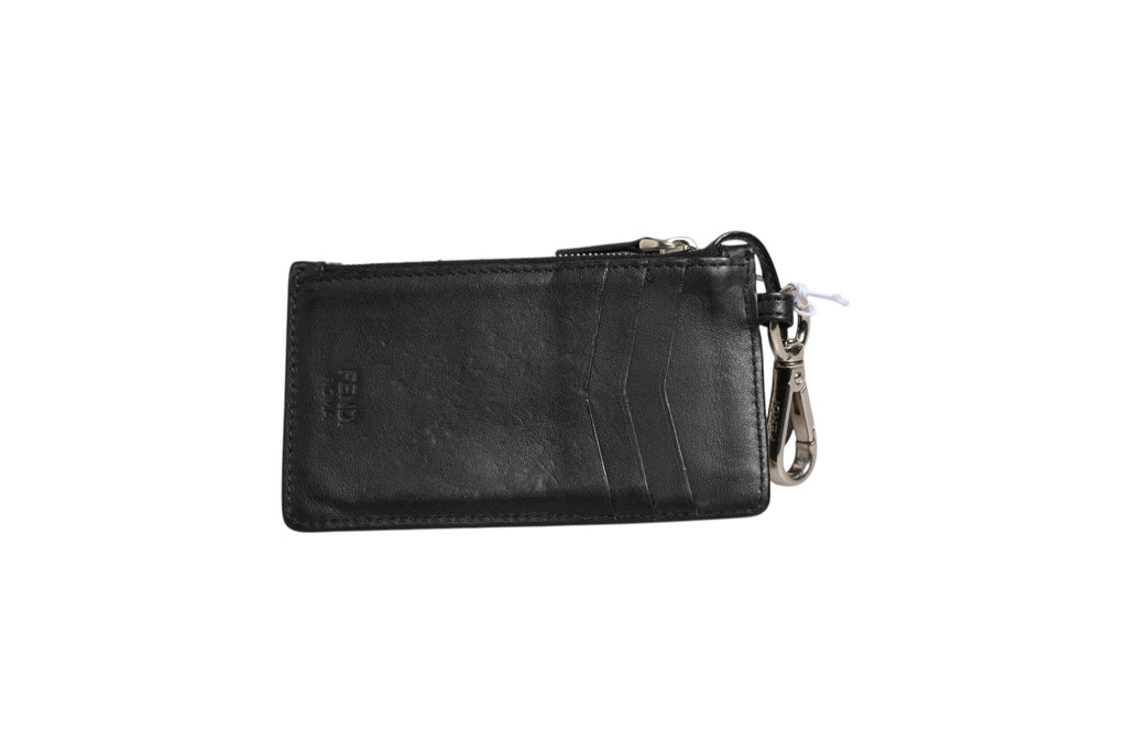 Fendi Vitello Liberty Studded Coin Pouch Key Case Ardesia