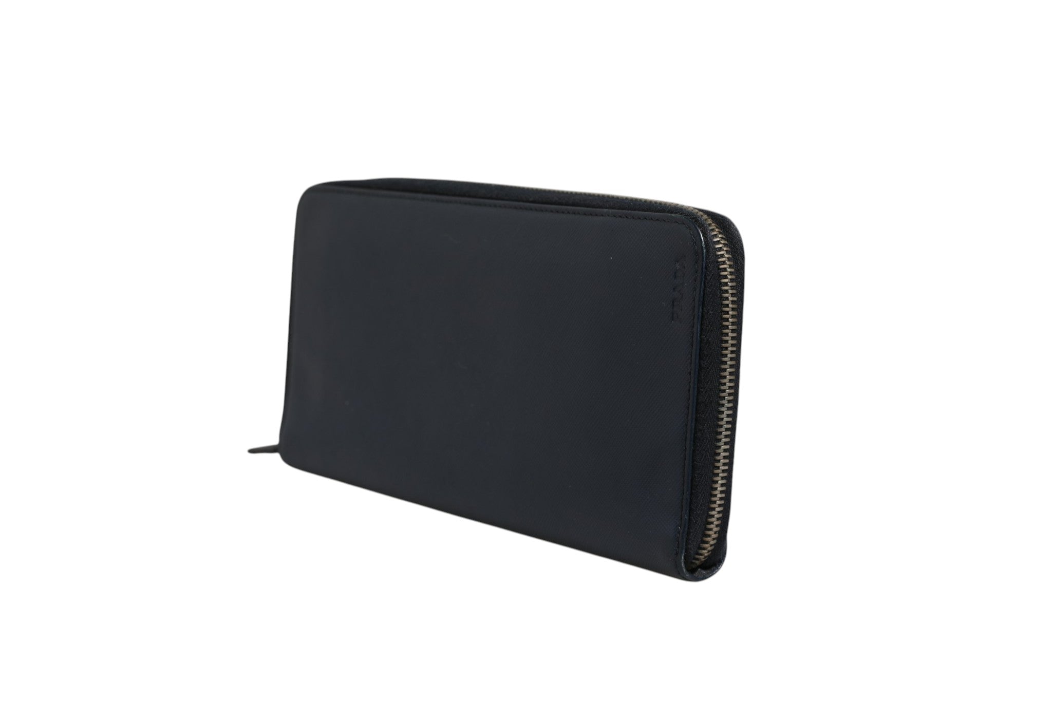 Prada Navy Oliver Embossed Leather Zip-Around Wallet