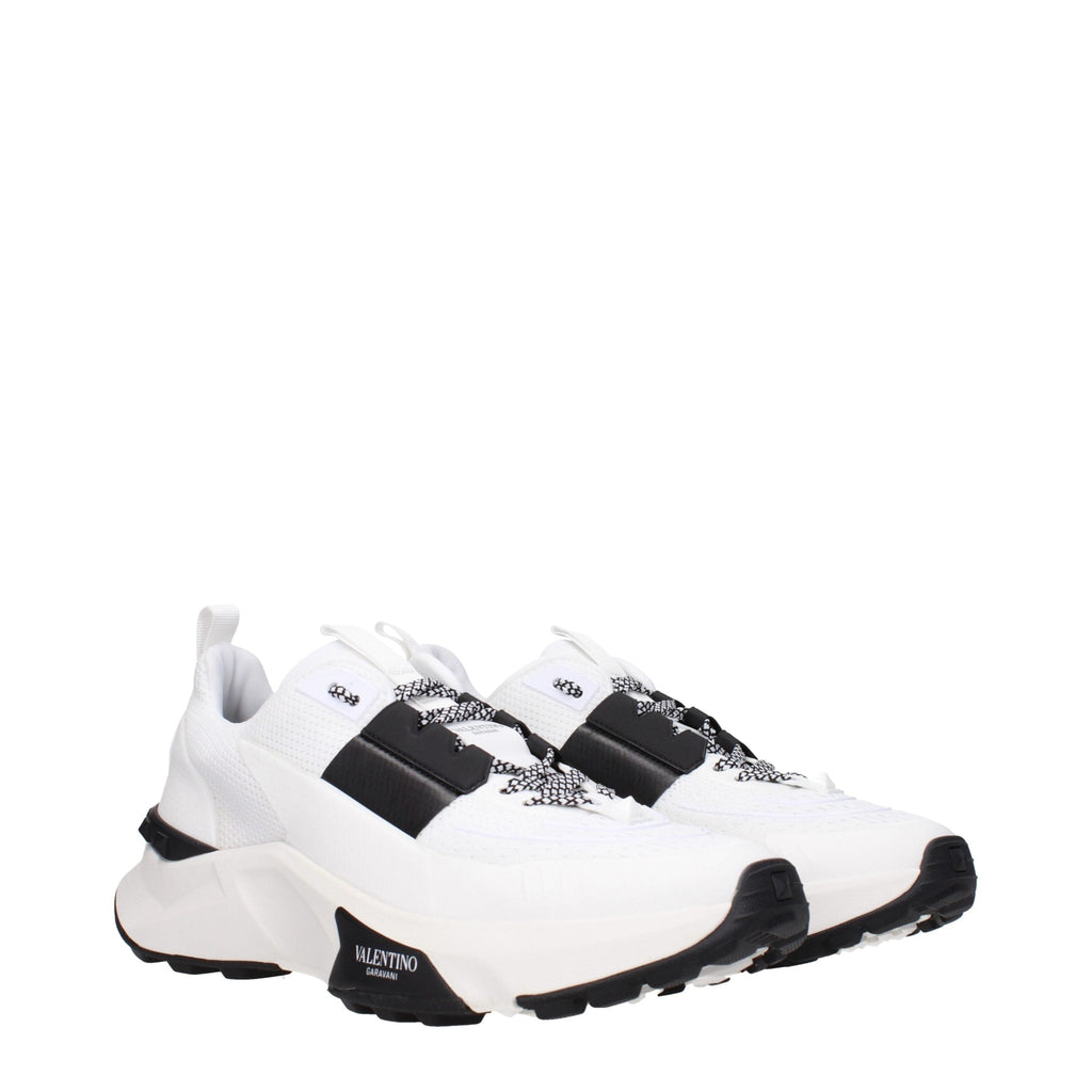Valentino Garavani White Fabric Athletic Sneakers