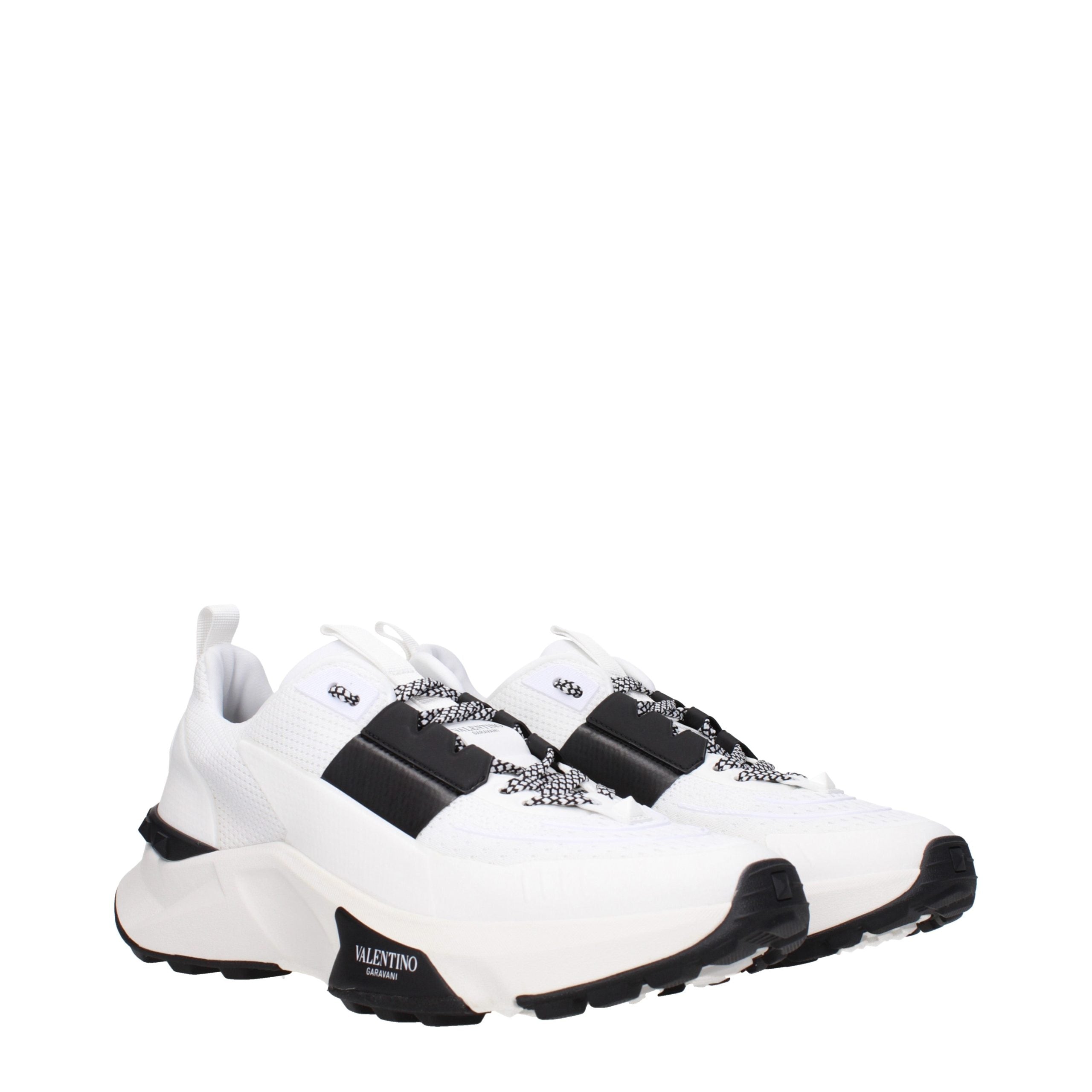 Valentino Garavani White Fabric Athletic Sneakers