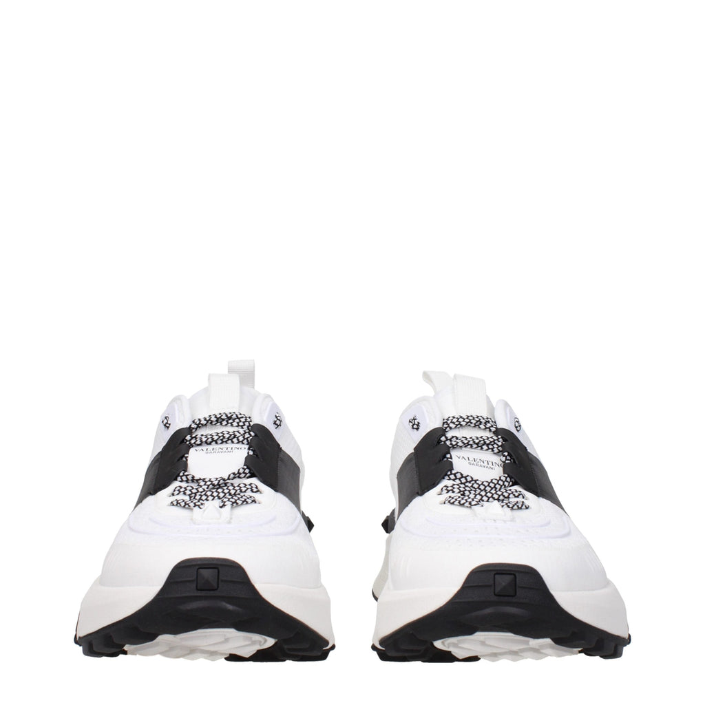 Valentino Garavani White Fabric Athletic Sneakers