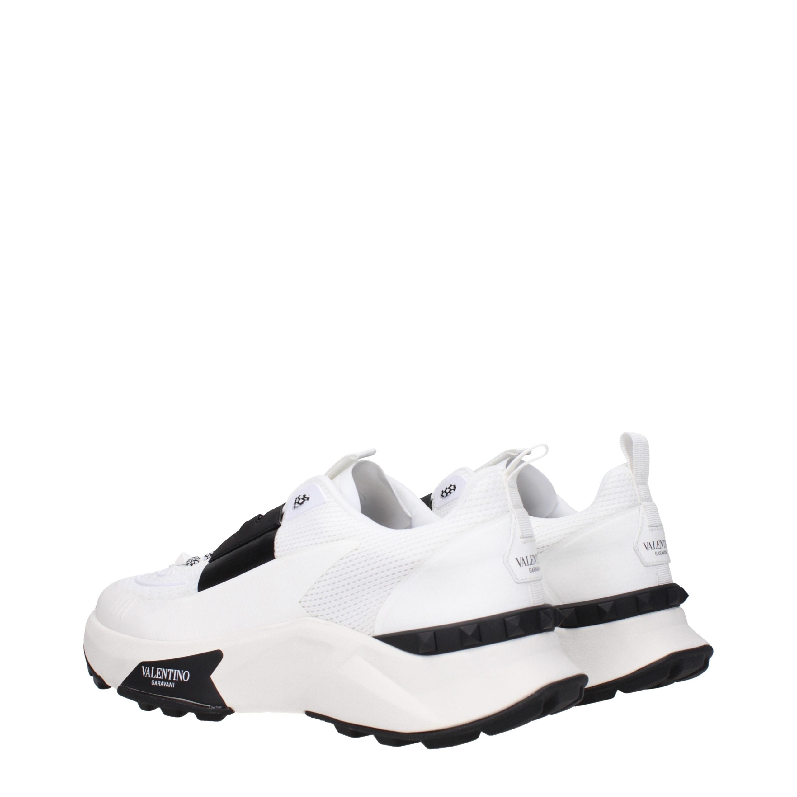 Valentino Garavani White Fabric Athletic Sneakers
