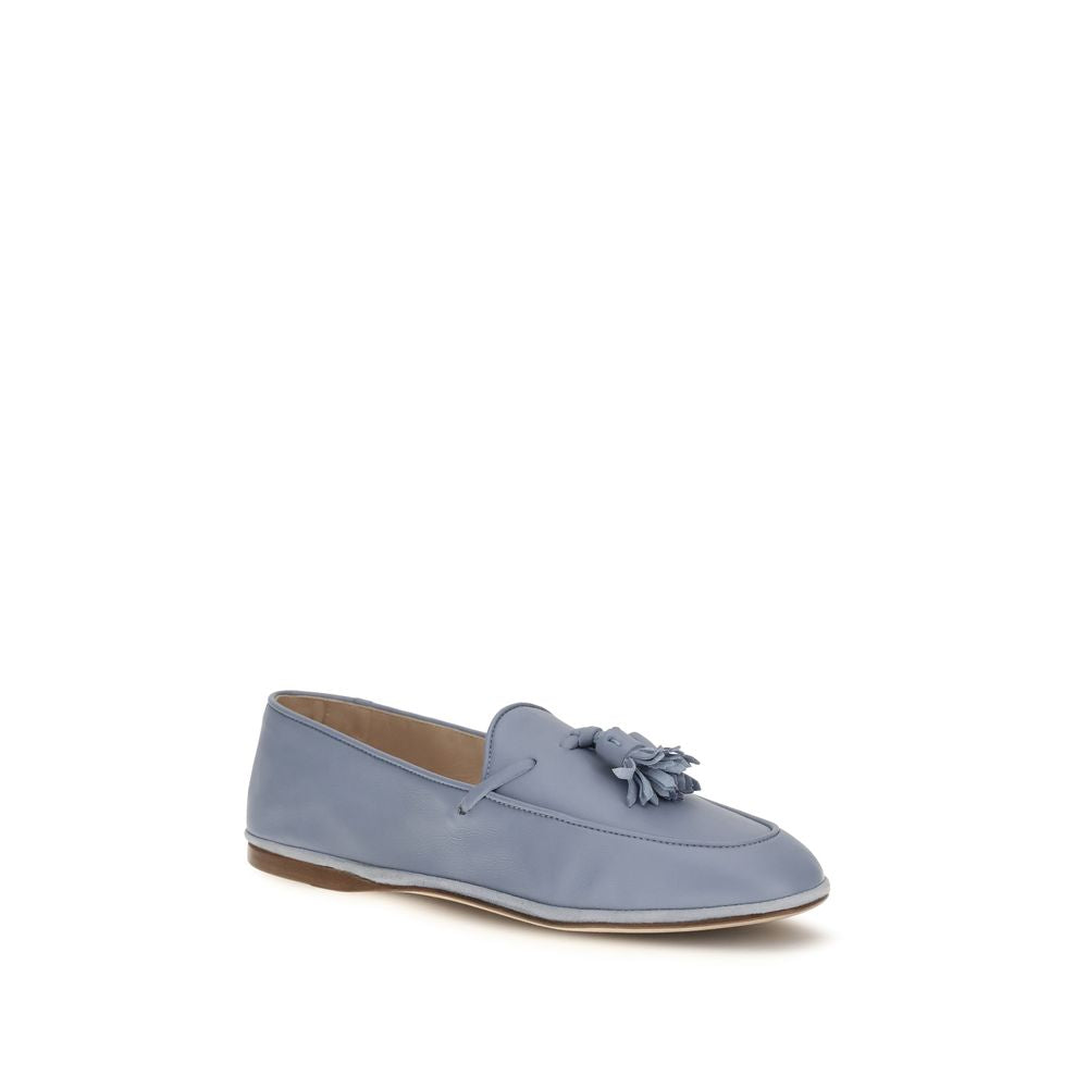 Fratelli Rossetti Blue Calf Leather Bos Taurus Slip-On Loafers