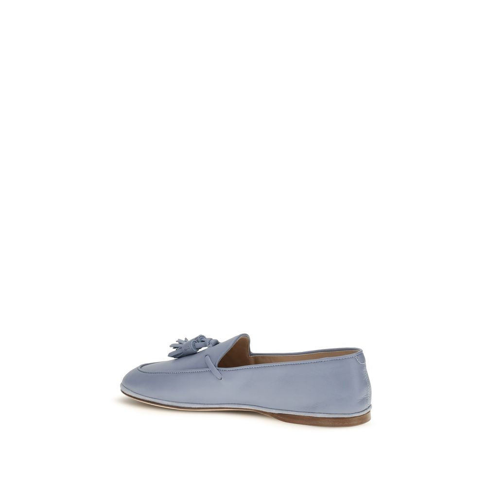 Fratelli Rossetti Blue Calf Leather Bos Taurus Slip-On Loafers