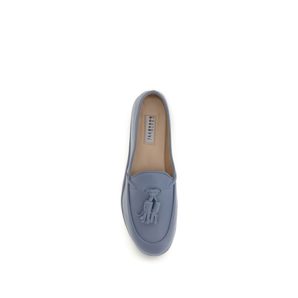 Fratelli Rossetti Blue Calf Leather Bos Taurus Slip-On Loafers