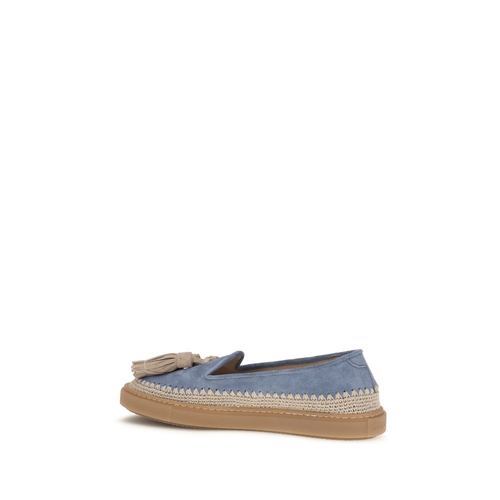 Fratelli Rossetti Blue Calf Leather Bos Taurus Slip-On Loafers