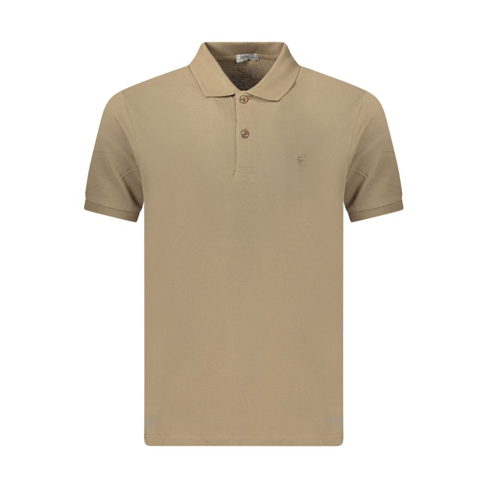 Coveri Moving Brown Cotton Men's Polo Shirt