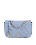19V69 Italia Blue Leather Shoulder Bag