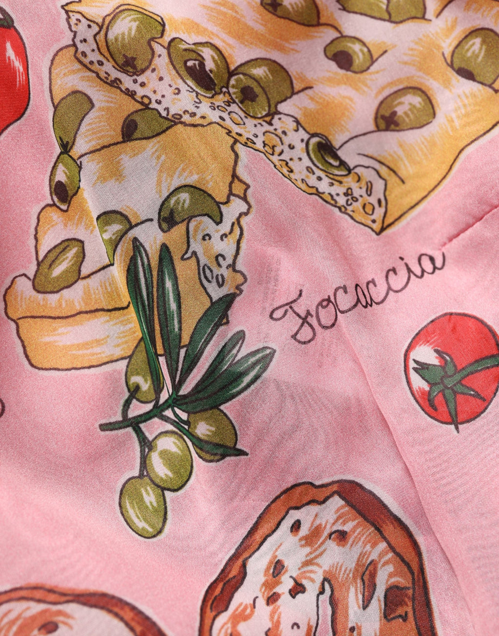 Dolce & Gabbana Light Pink Bread Print Pleated Maxi Dress