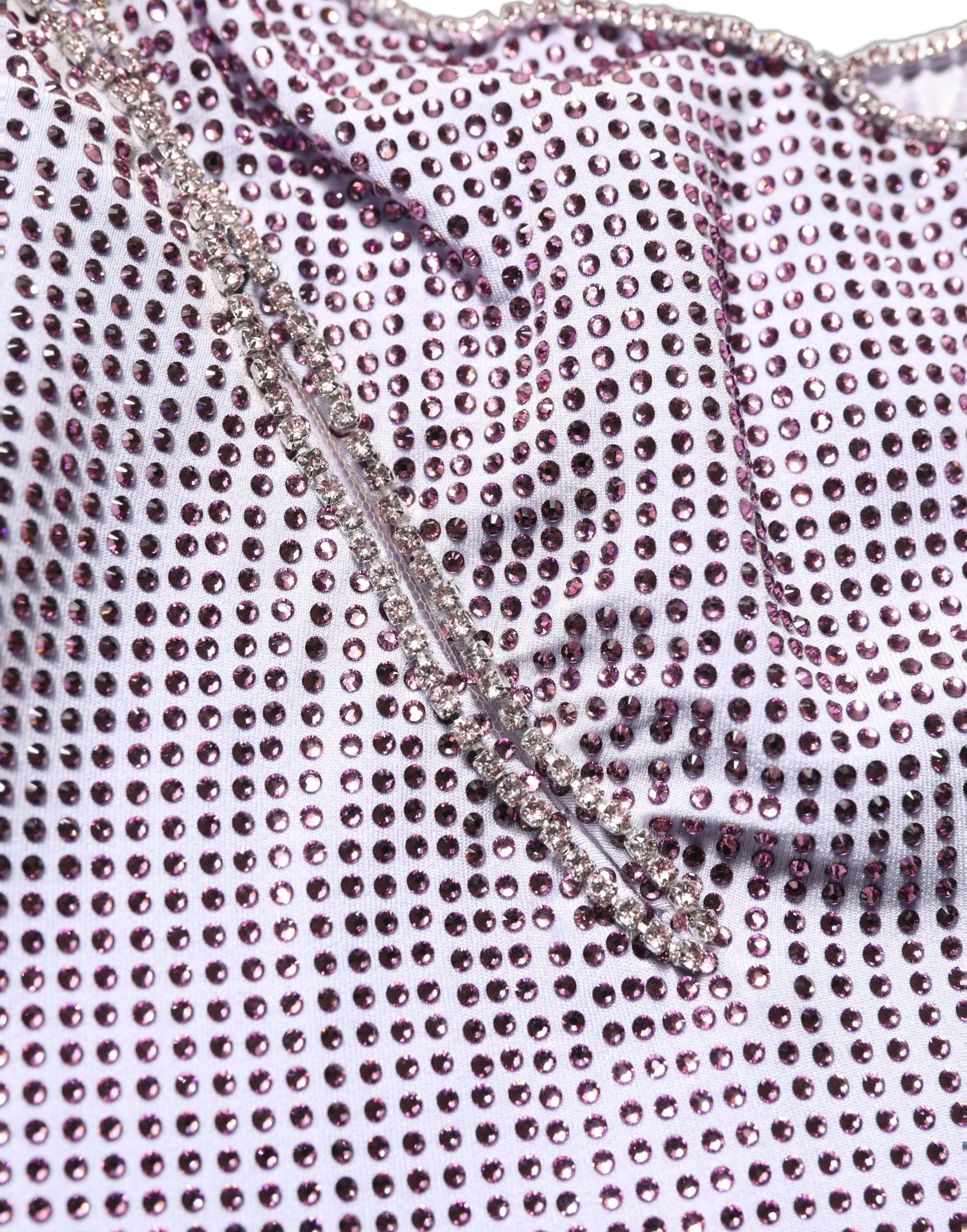 Dolce & Gabbana Purple Crystal OneShoulder EveningGown Dress