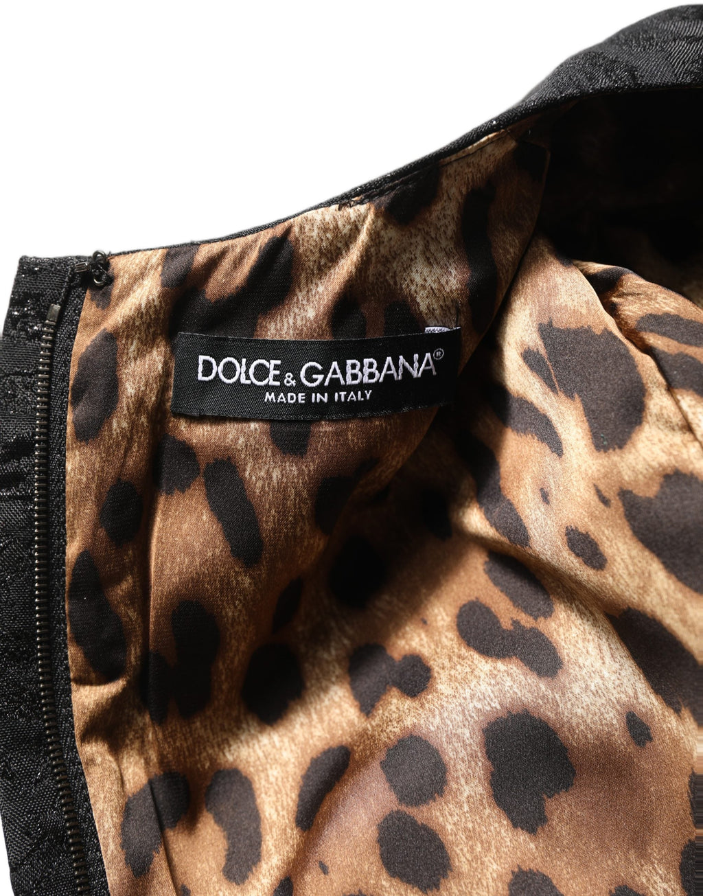 Dolce & Gabbana Black Floral Jacquard Flared A-line Dress